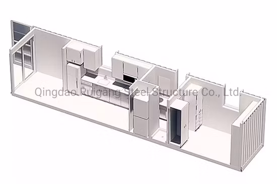 Baixo custo, fácil construção, 2 quartos, pacote plano, casa pré-fabricada de contêineres