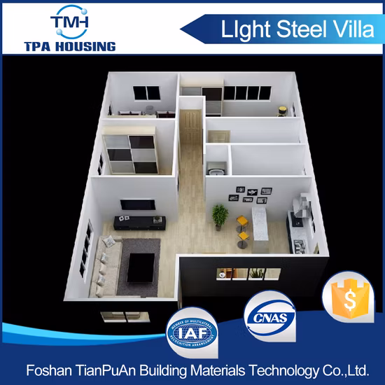 Casa pré-fabricada de painel sanduíche de cimento Esp com design luxuoso de montagem rápida para Grany Flat