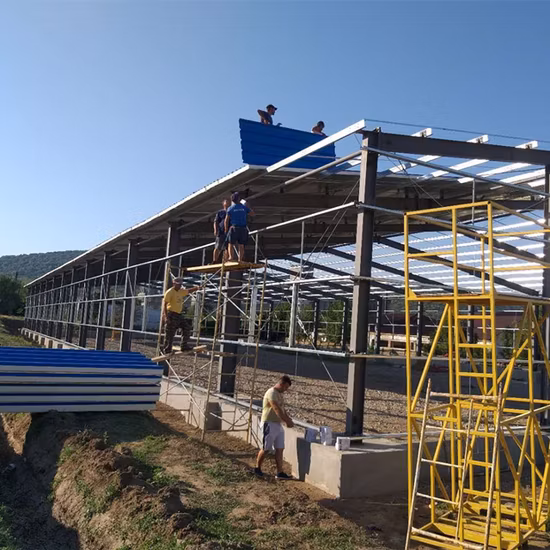 Galpão de armazenamento de aço Construção metálica Hangar Estrutura de aço pré-fabricada Armazém de oficina de aço Construção pré-fabricada Estrutura de aço